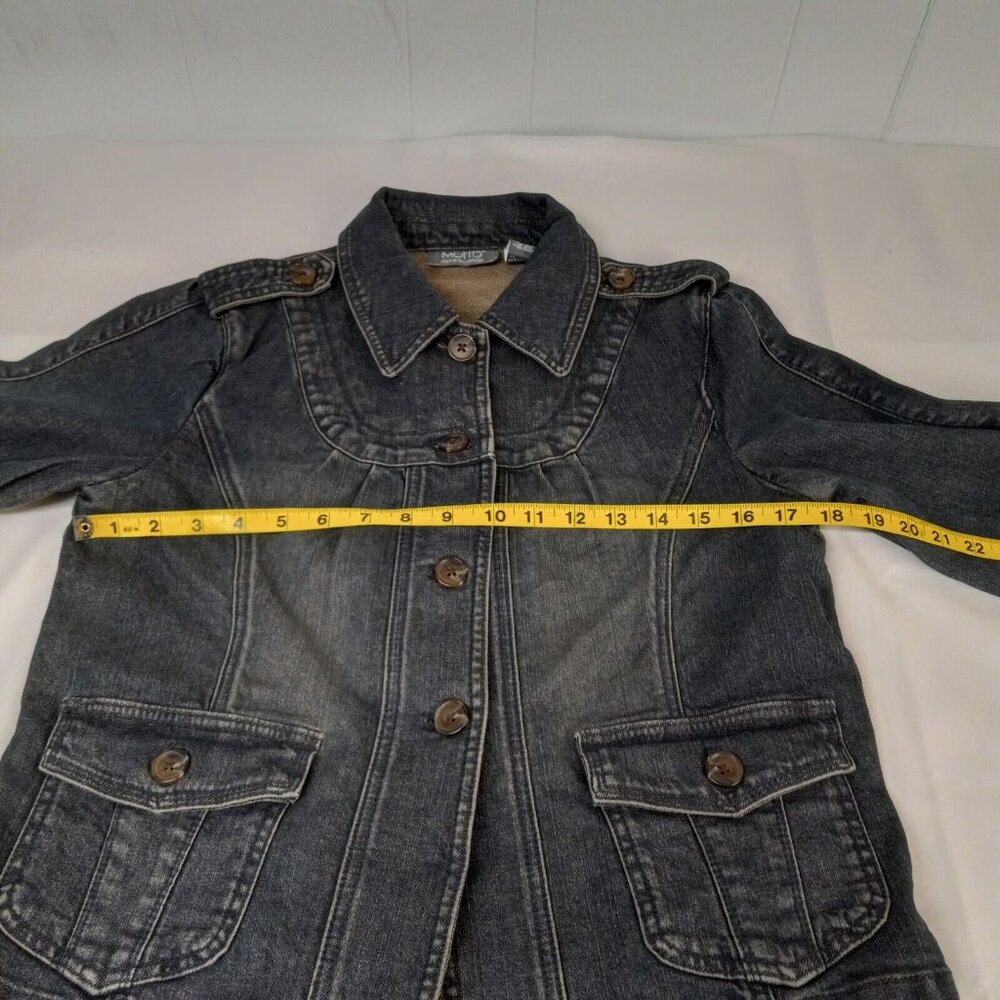 Motto QVC Women's Jean Jacket Size Small Blue Denim Cotton Spandex 2 Pockets NWT - Picture 9 of 14